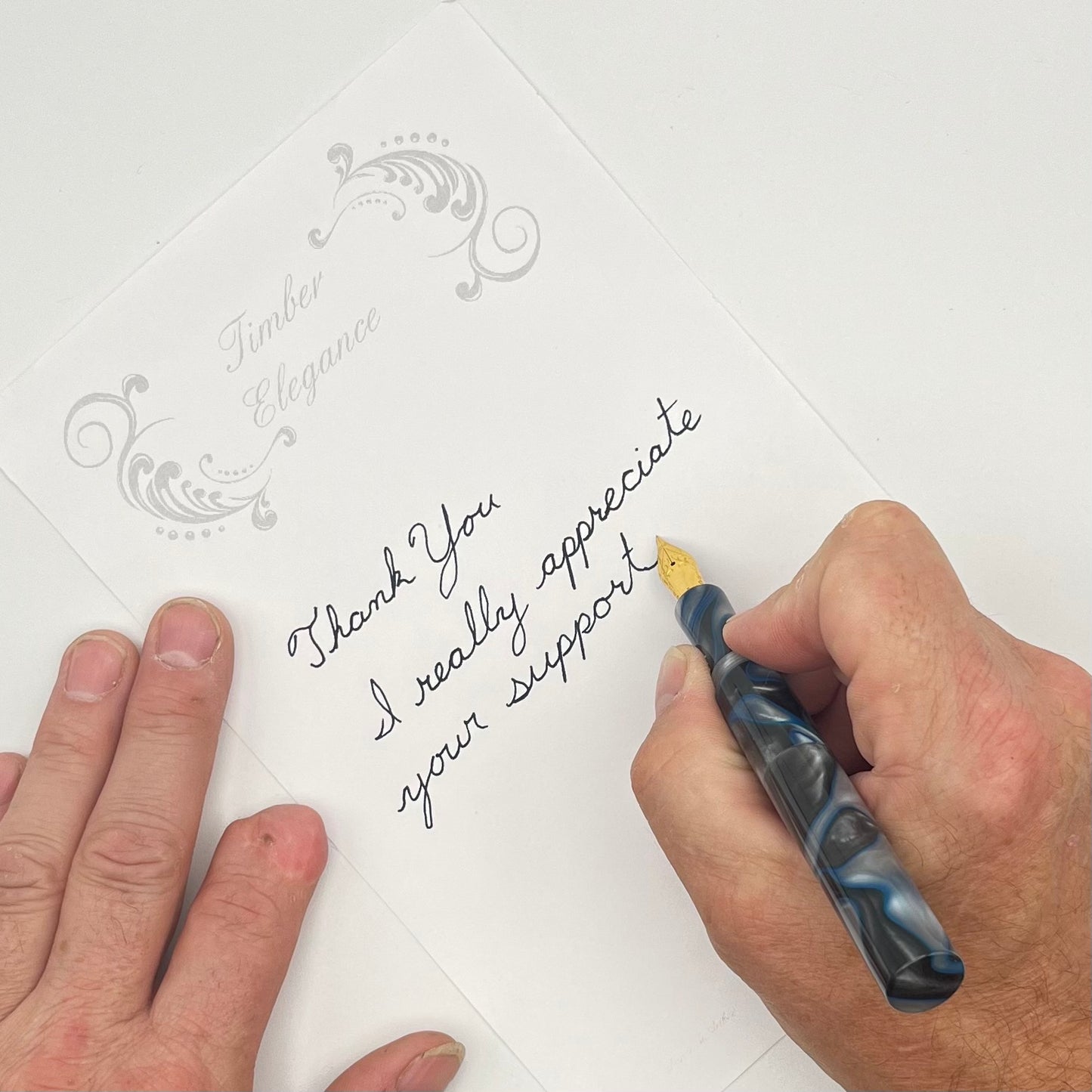 Pocket Fountain Pen - Silver Tempest