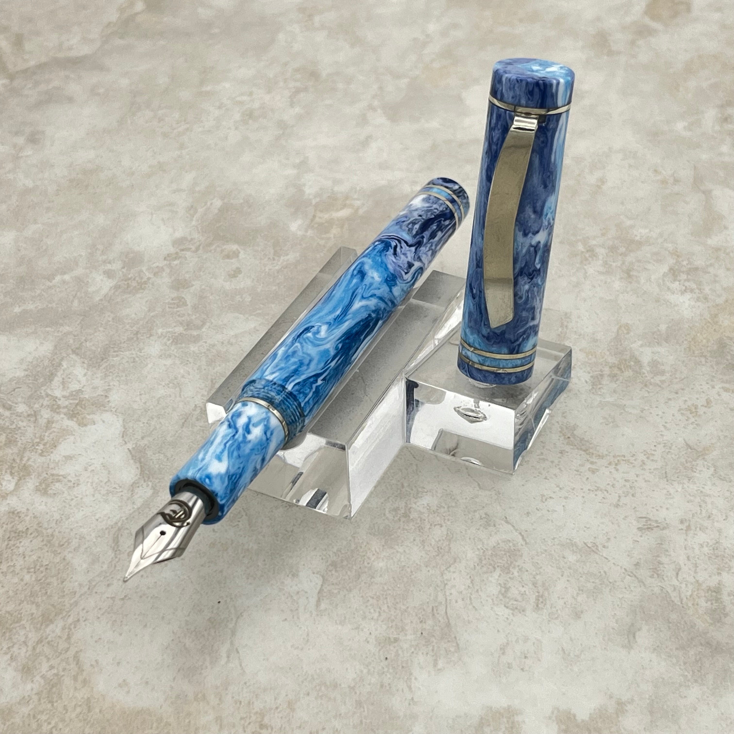 Constellation FP - Blue Swirl Light – Timber Elegance Pens