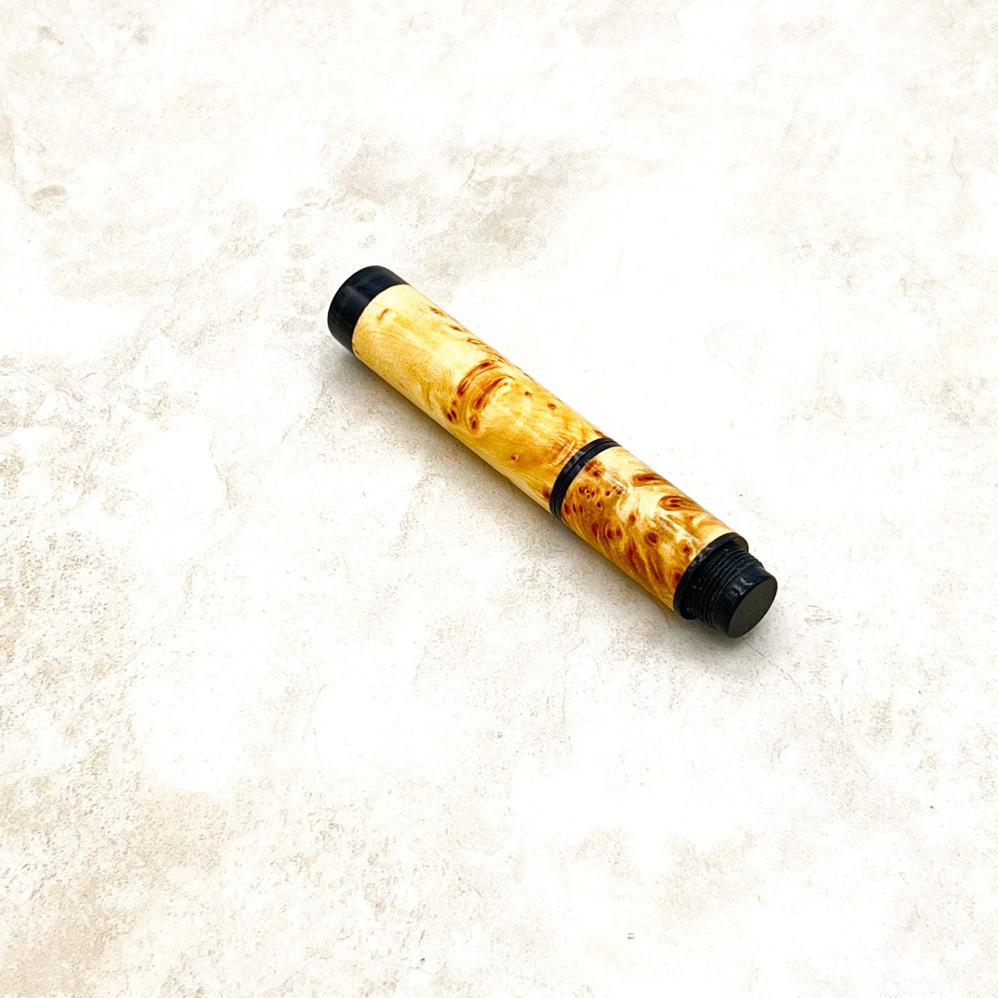 Pocket Fountain Pen - Yellow Cedar Burl with Black