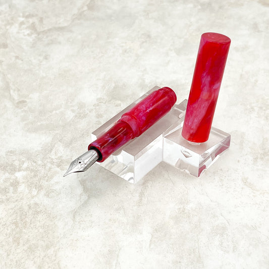 Pocket Fountain Pen - Red Marble