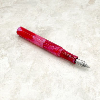 Pocket Fountain Pen - Red Marble